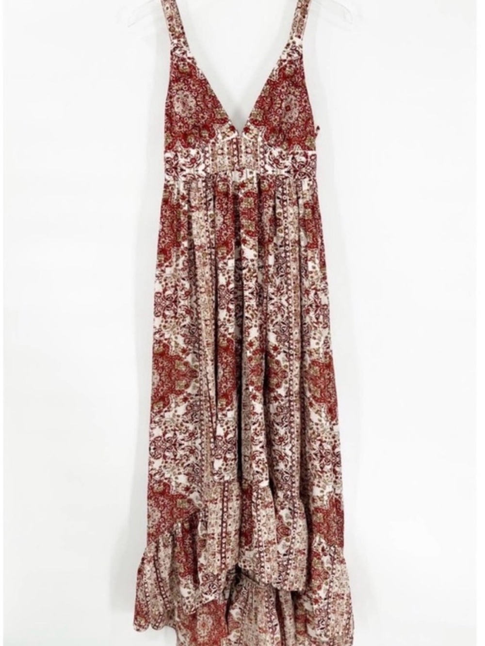 L’AGENCE Printed Ruffle Hem Maxi Dress XS